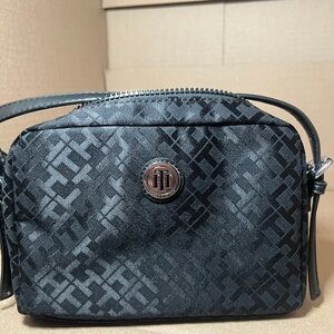 Tommy Hilfiger Black Patterned Crossbody Bag